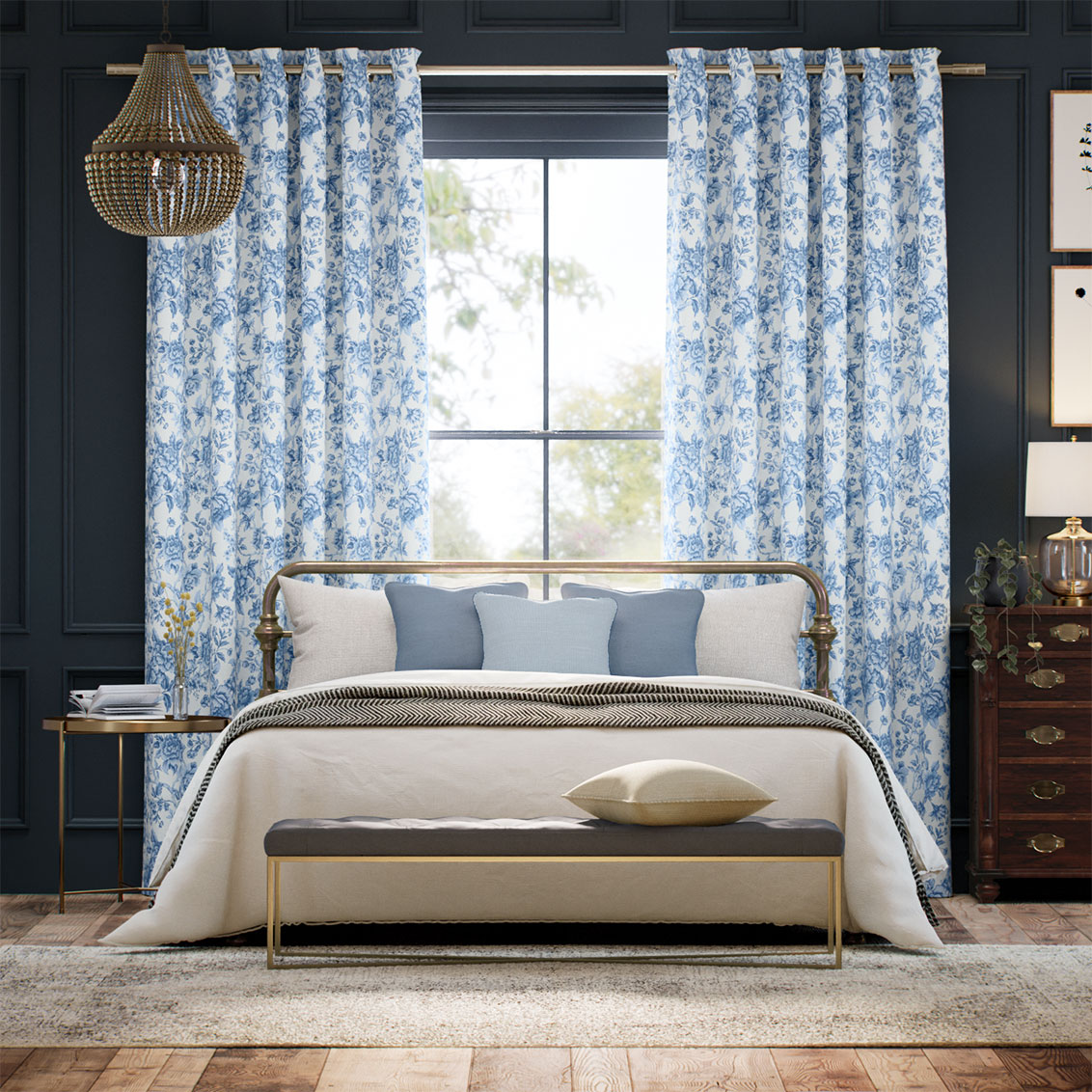 Regency Trail Blue Curtains