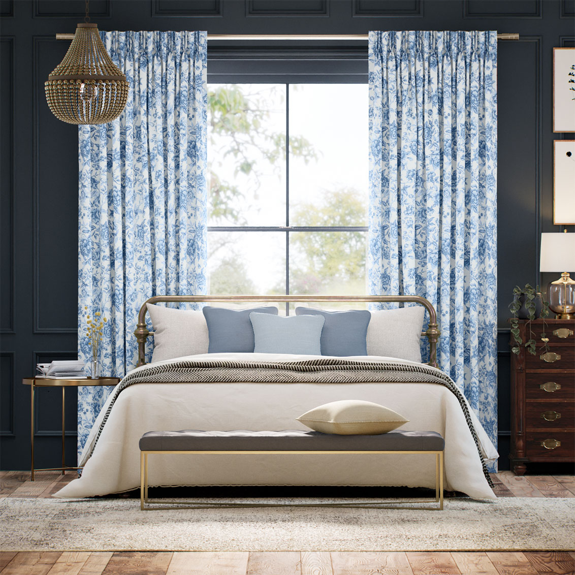 Regency Trail Blue Curtains