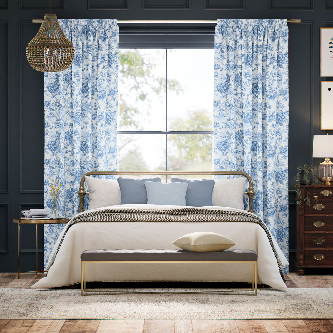 Regency Trail Blue Curtains