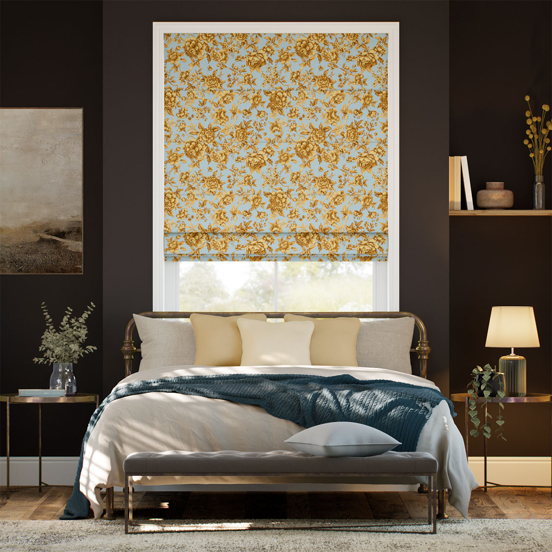 Regency Trail Gold Roman Blind
