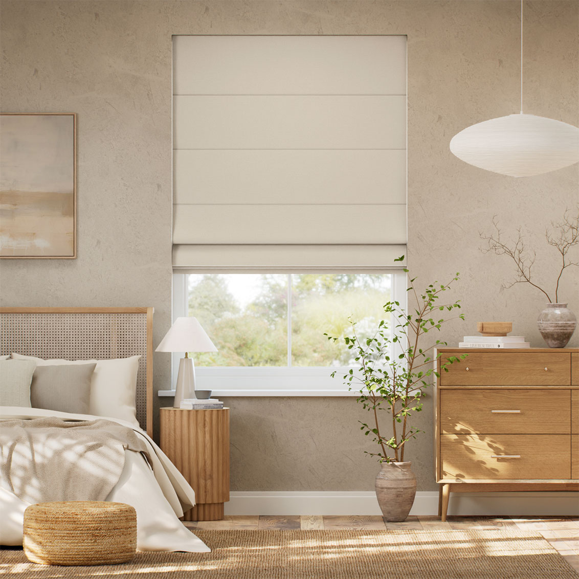 Remy Linen Birch Roman Blind