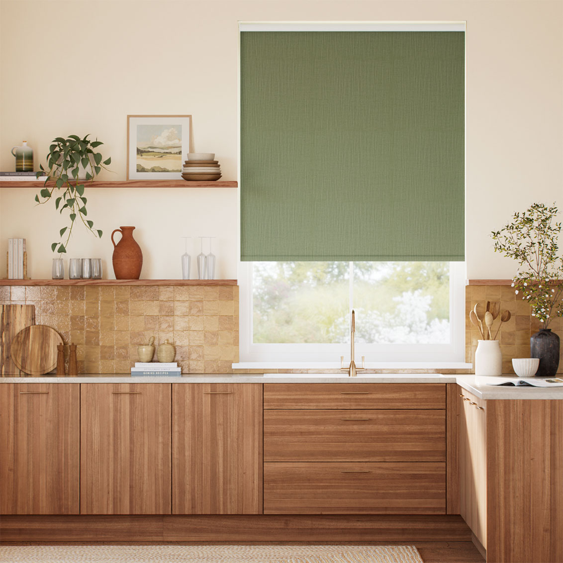 Choices Remy Linen Moss Roller Blind