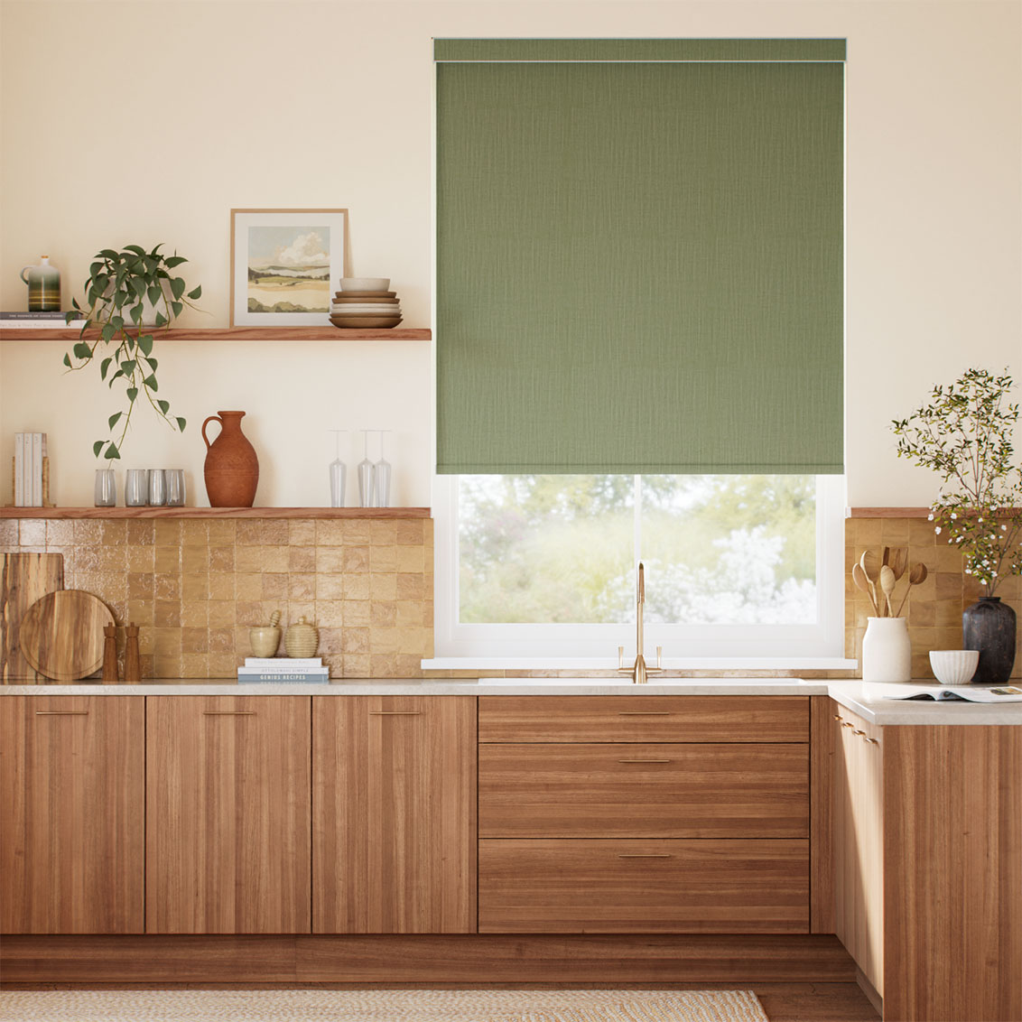 Choices Remy Linen Moss Roller Blind