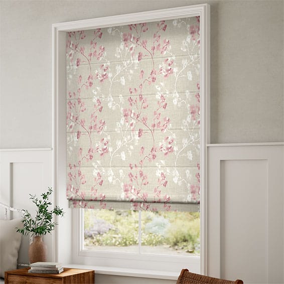 Renaissance Linen Blush Pink Roman Blind