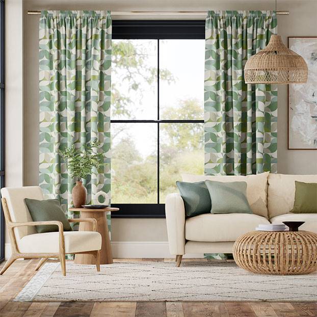 Reno Teal Green Curtains thumbnail image