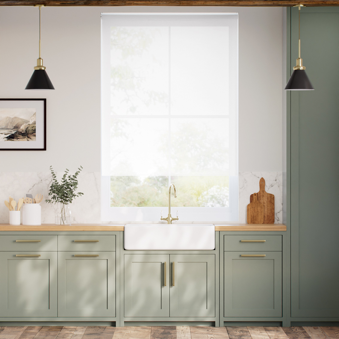 Rhea Ivory Magic Screen Roller Blind