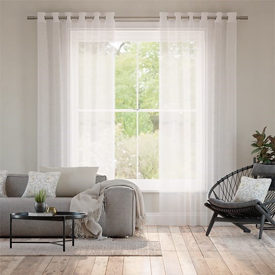 Rhythm Voile Arctic White Curtains