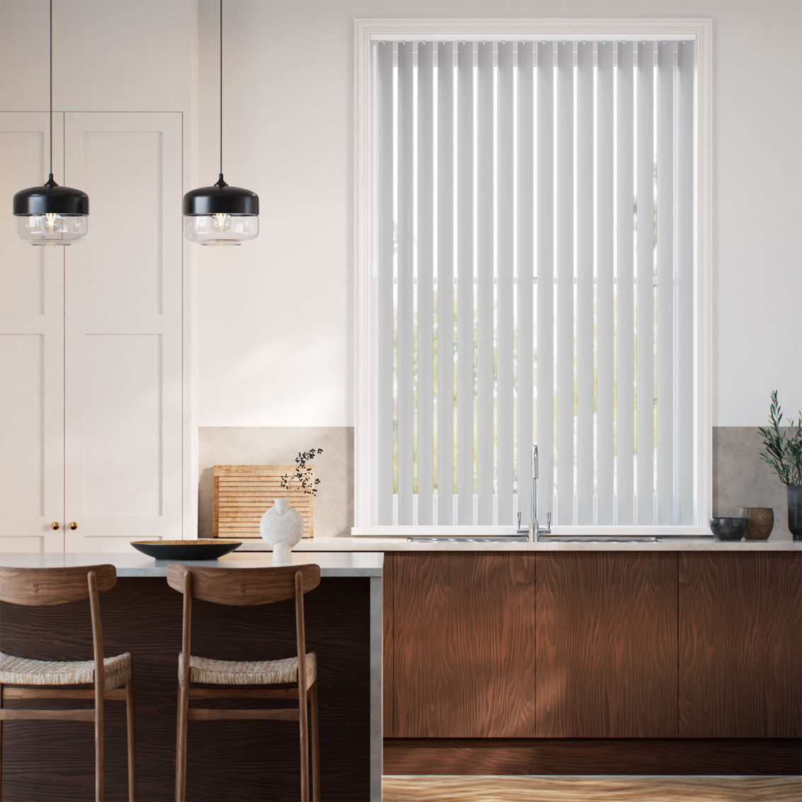 Rigid PVC Tokyo Gainsboro Grey Blackout Vertical Blind