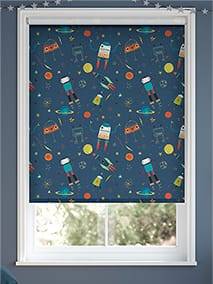 Robbie Robonaut Blackout Space Blue Roller Blind thumbnail image