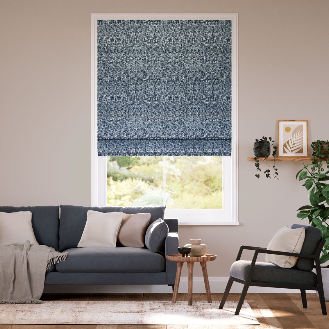 Rockhampton Navy Roman Blind