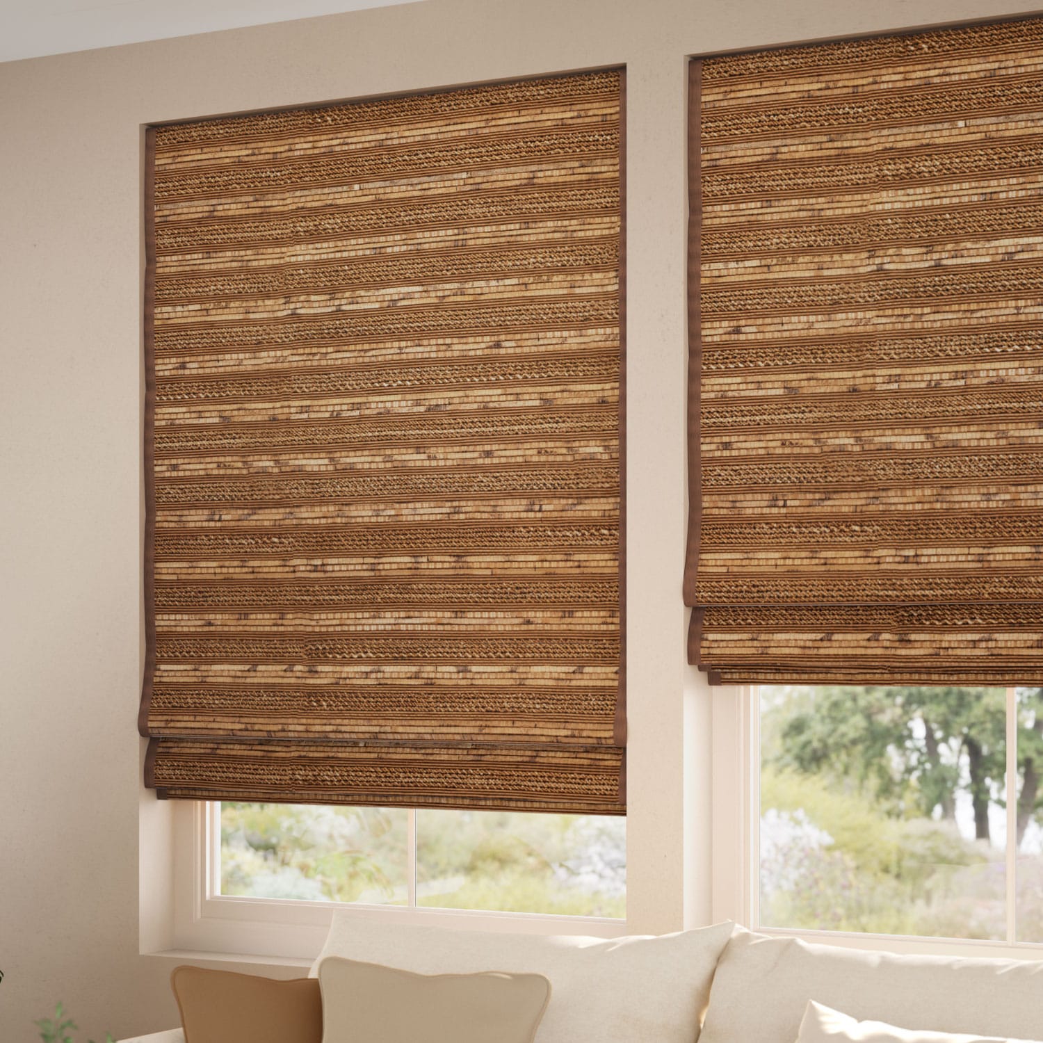 Rosario Chestnut & Demerara Roman Blind