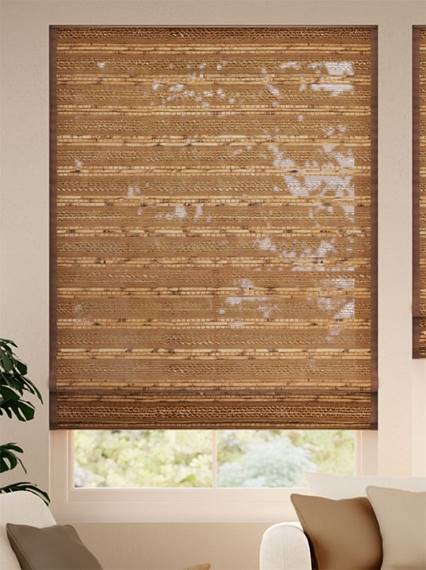 Electric Rosario Chestnut & Demerara Roman Blind thumbnail image