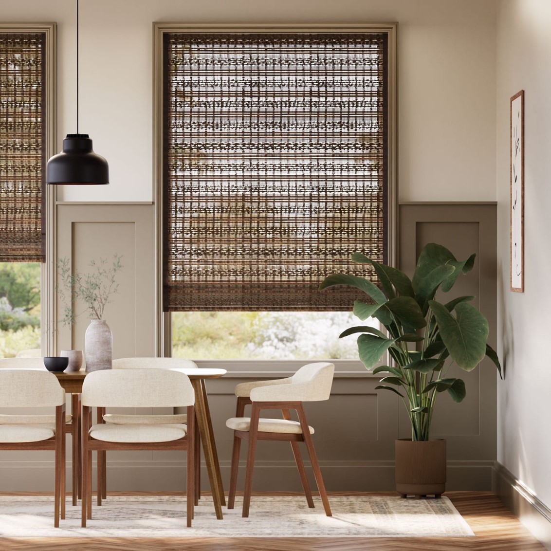 Rosario Walnut & Acorn Roman Blind