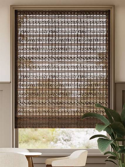 Electric Rosario Walnut & Acorn Roman Blind thumbnail image