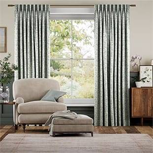 Rosehip Leaf Blue Curtains thumbnail image