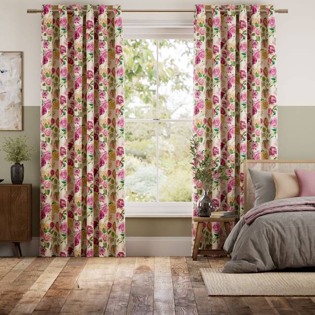 Roses All My Life Pink Curtains thumbnail image