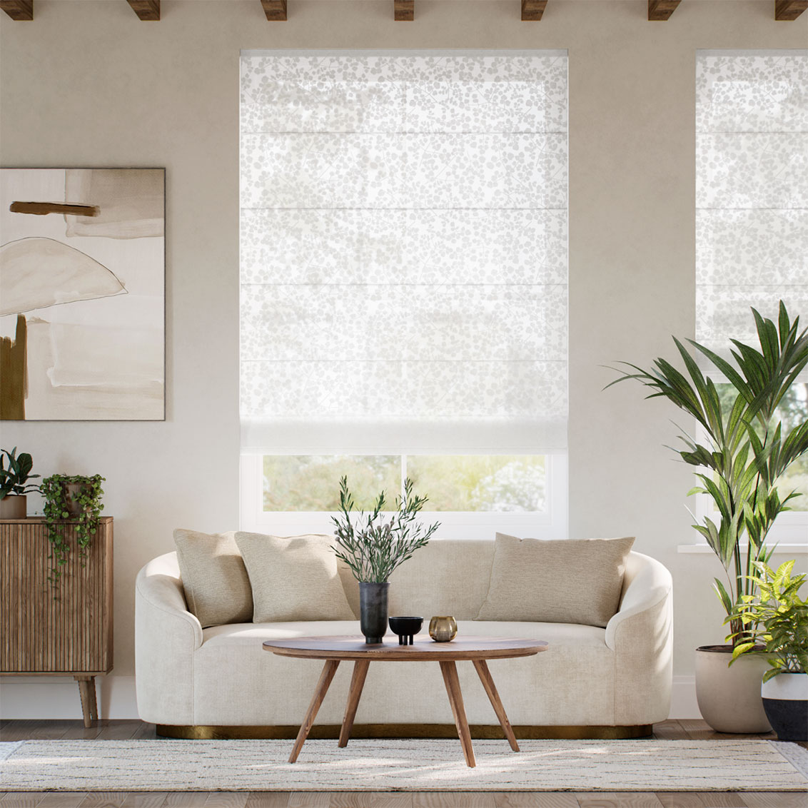 Rue Voile Ice White Roman Blind