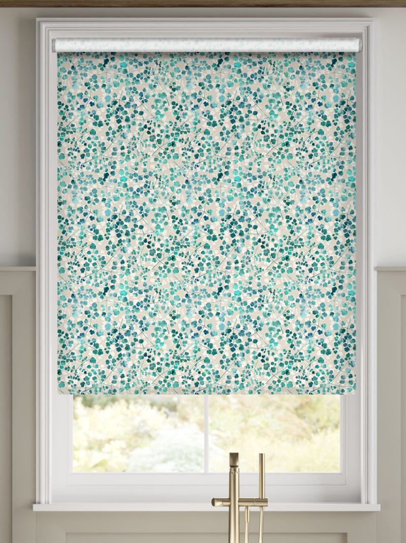 Rue Watercolour Teal Roller Blind thumbnail image