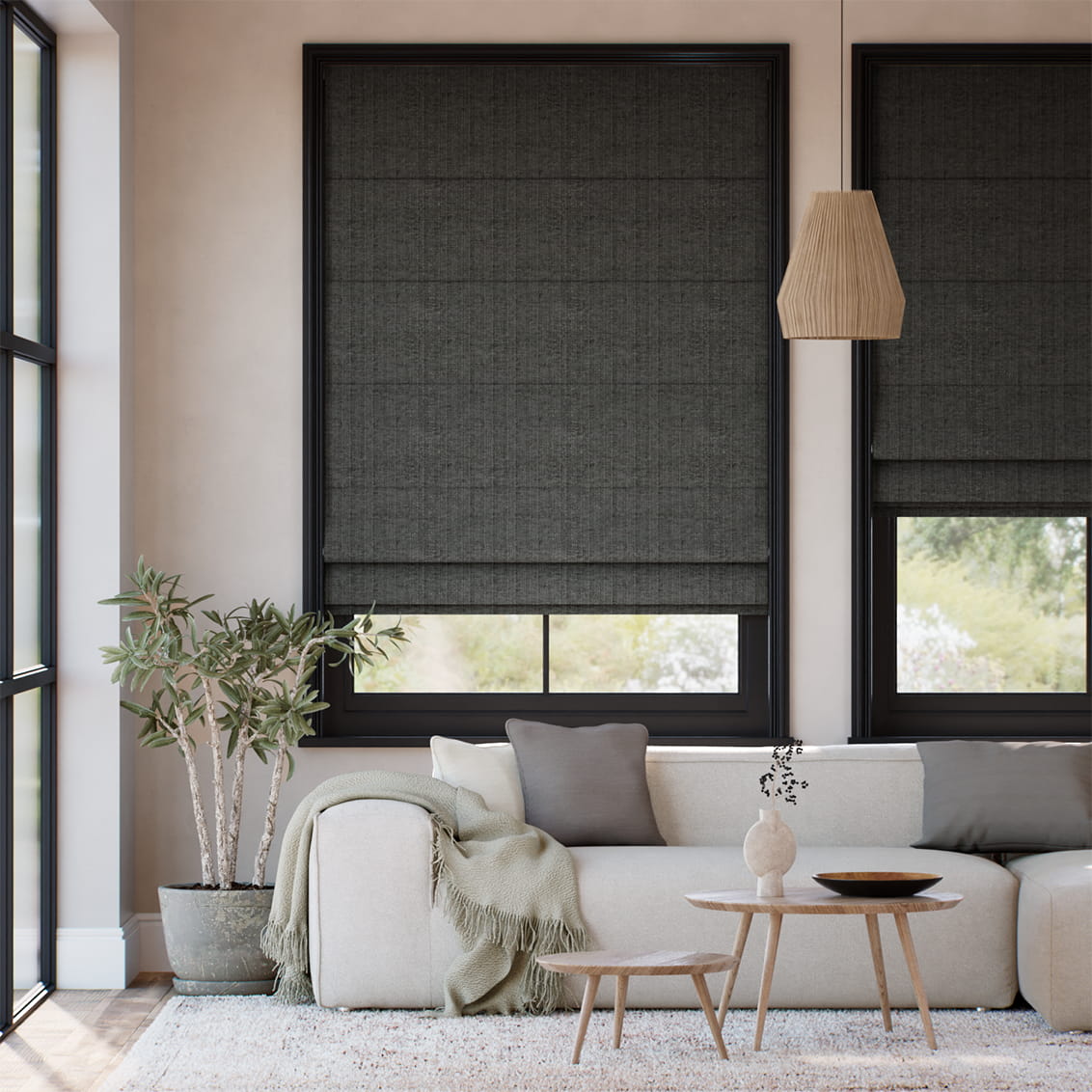 Rydal Graphite Roman Blind
