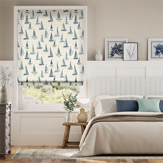 Sail Away Sky Blue Roman Blind