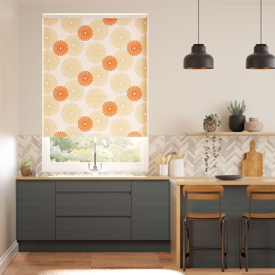 Salina Orange Roller Blind