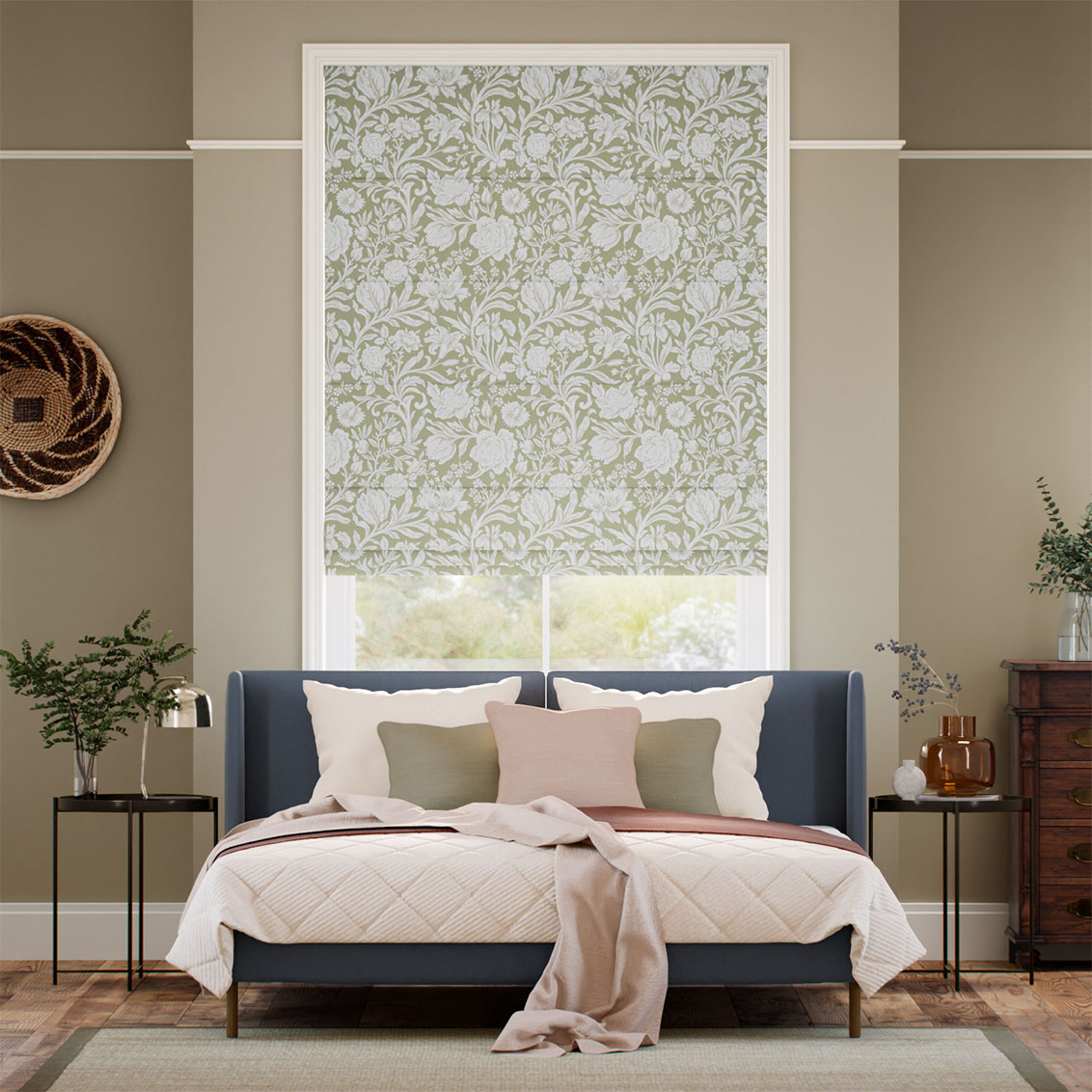 Sambourne Soft Olive Roman Blind