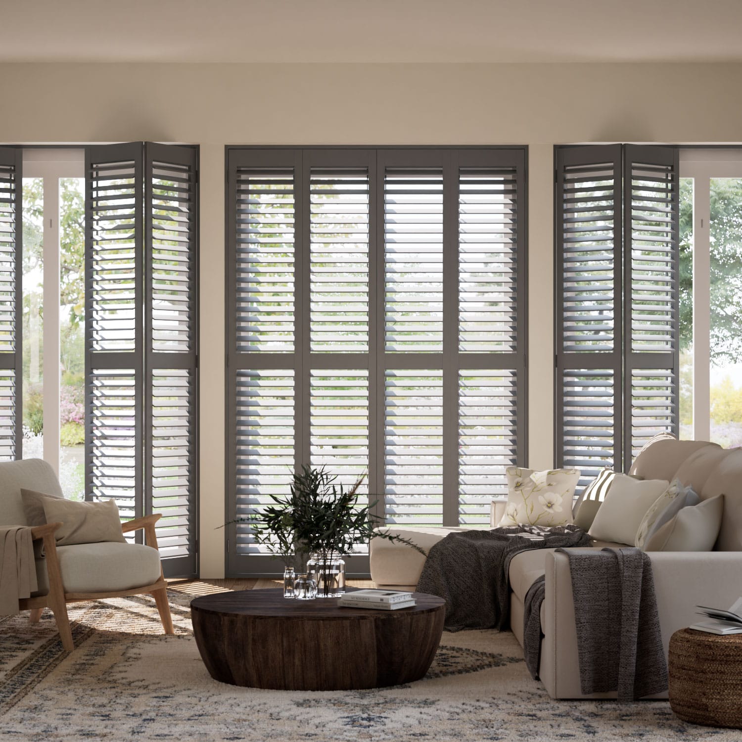 San Jose Premium Asphalt Grey Shutter Blinds