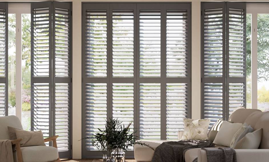 San Jose Premium Asphalt Grey Shutter Blinds thumbnail image