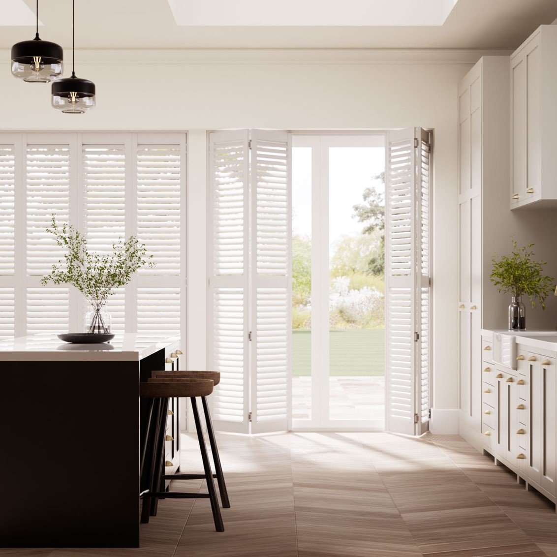 San Jose Premium Cotton White Shutter Blinds