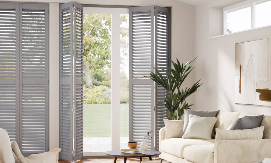 San Jose Premium French Grey Shutter Blinds thumbnail image