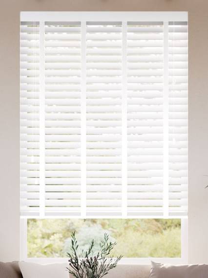 Satin Pure White & White Wooden Blind thumbnail image