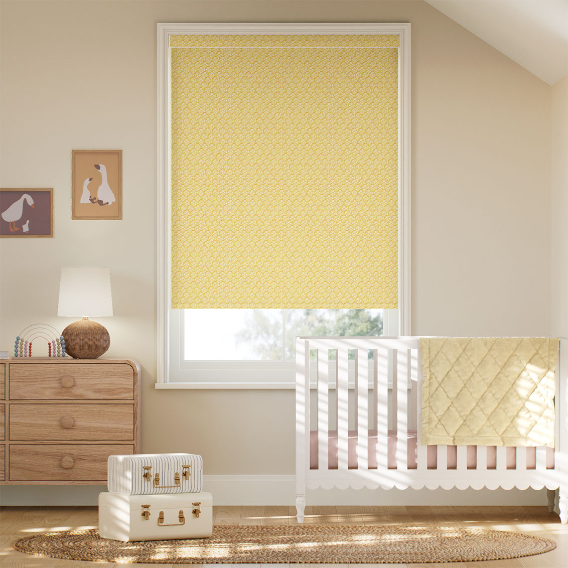 Scallops Light Yellow Roller Blind
