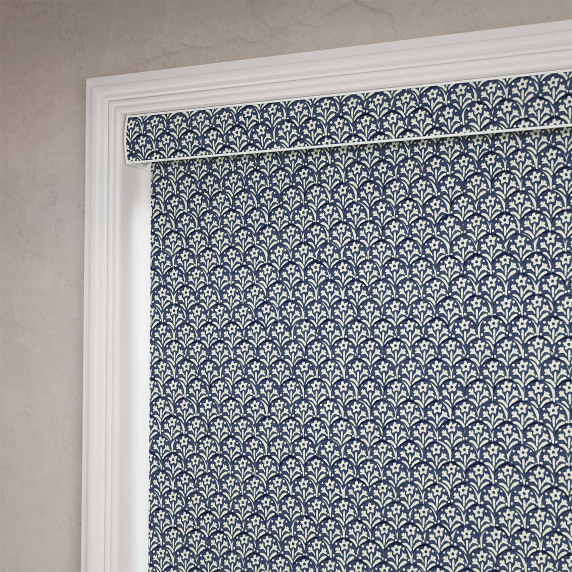 Scallops Stormy Blue Roller Blind
