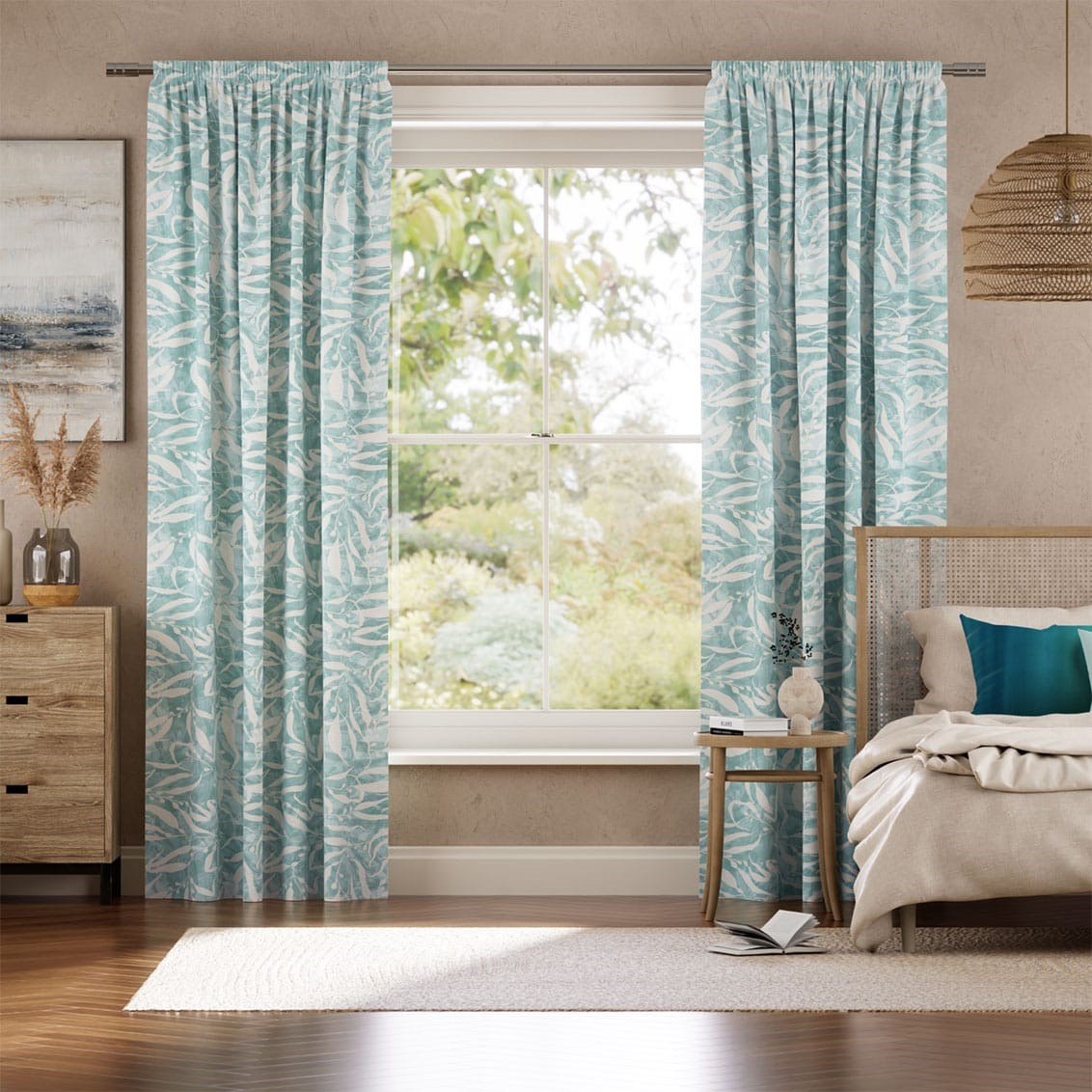 Sea Kelp Teal Curtains