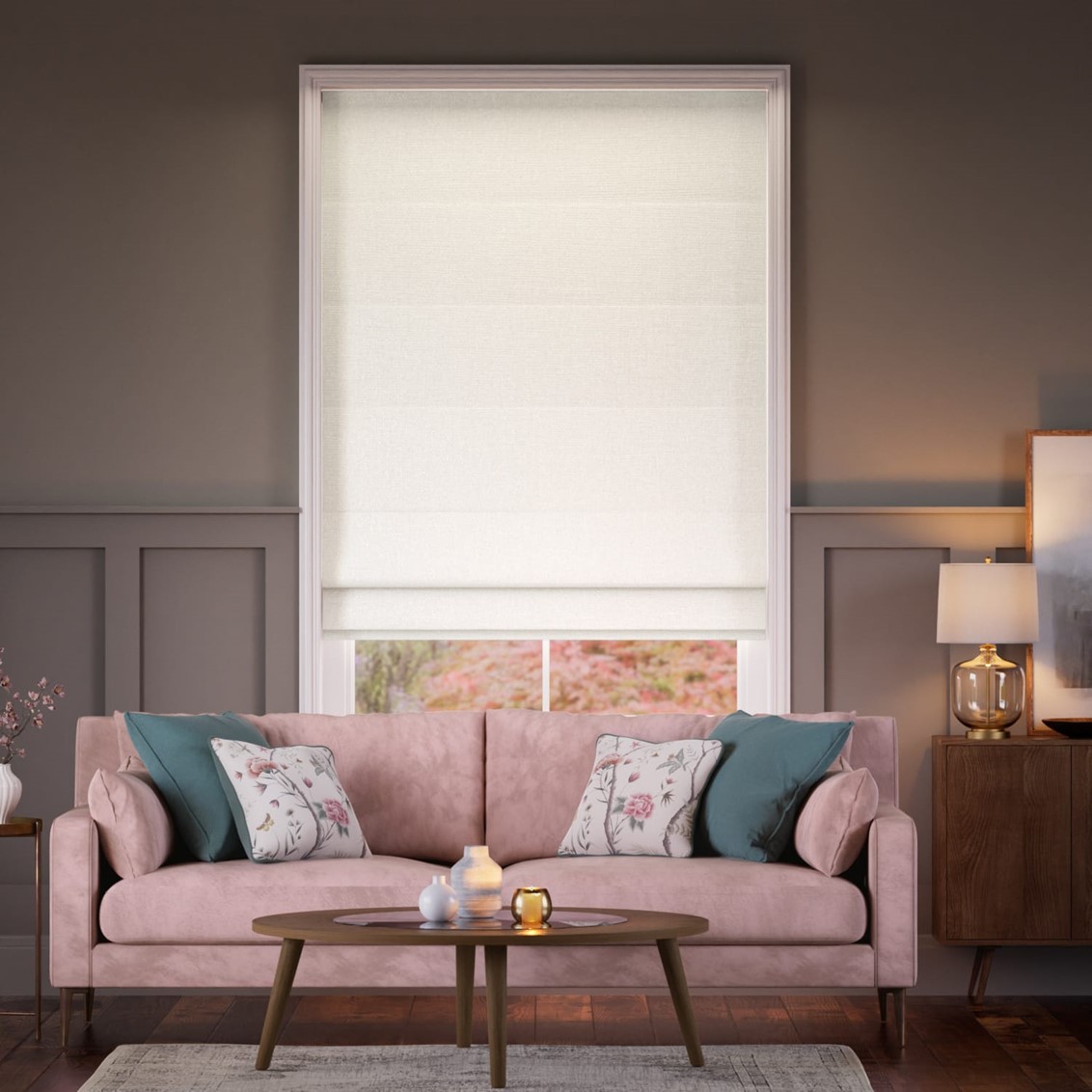 Sedona Blackout Eggshell Roman Blind