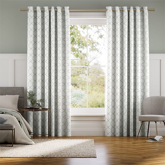 Selene Embroidered Pearl Curtains
