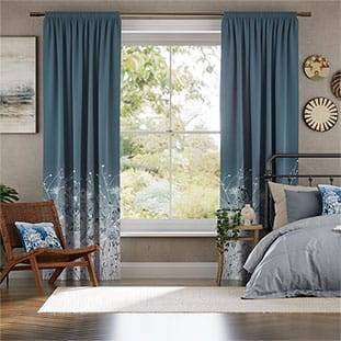 September Meadow Smoke Blue Curtains thumbnail image