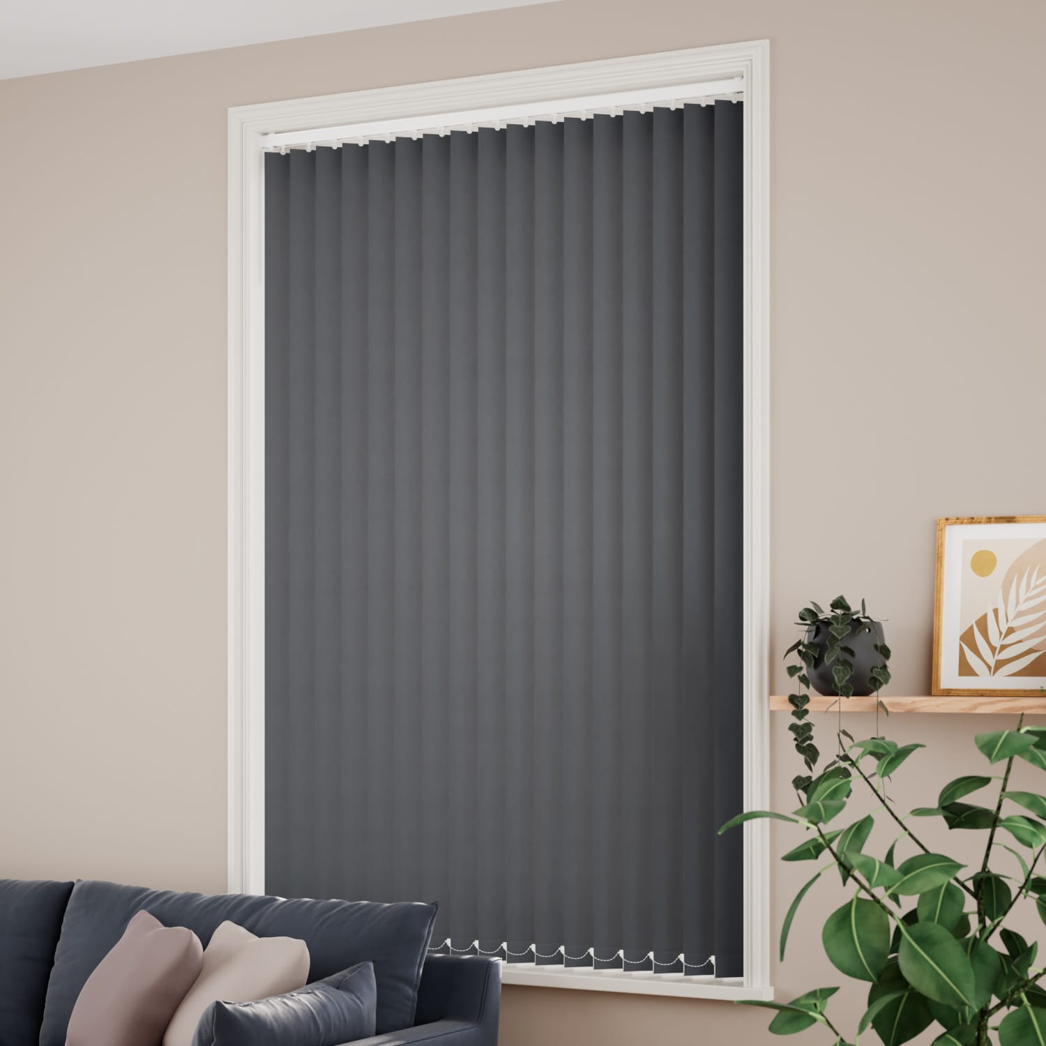 Sevilla Anchor Grey Blackout Vertical Blind