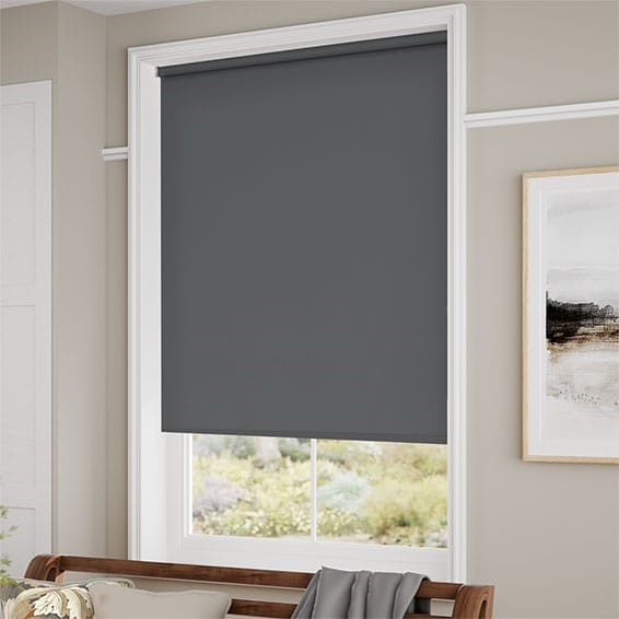 Electric Sevilla Blackout Anchor Grey Roller Blind