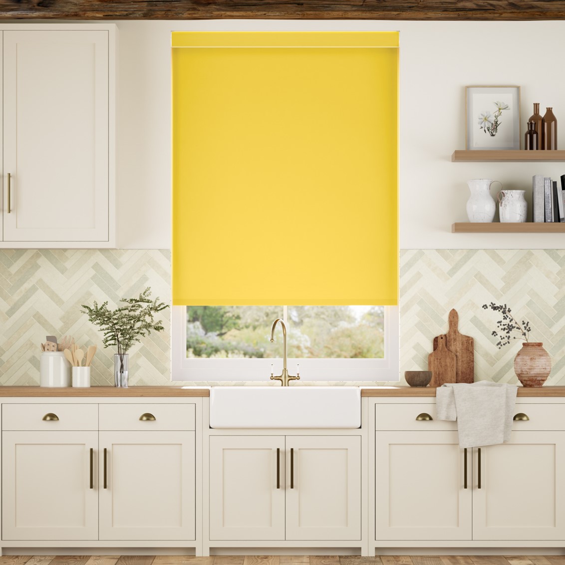 Electric Sevilla Blackout Buttercup  Roller Blind