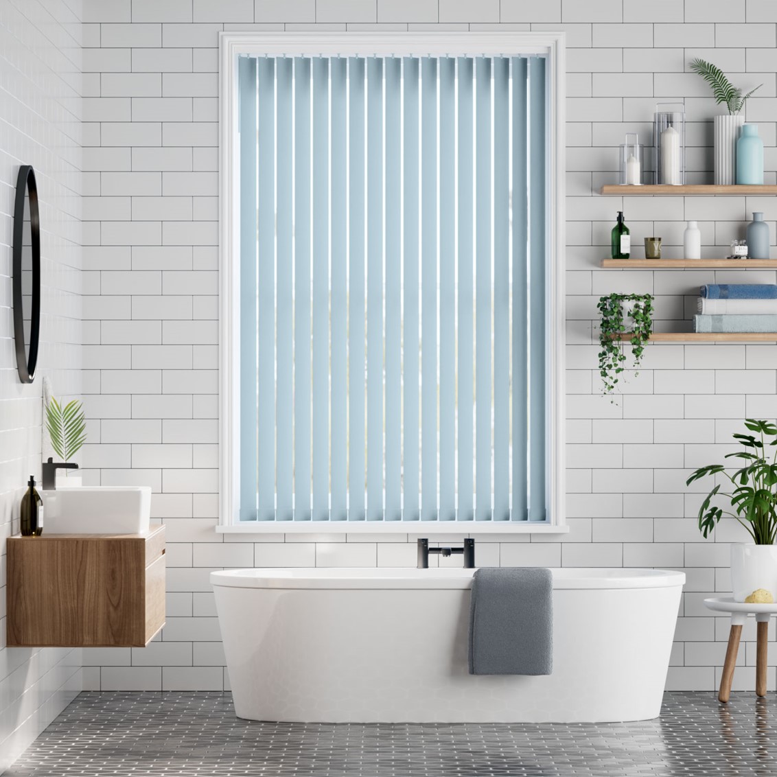 Sevilla Mayan Blue Vertical Blind