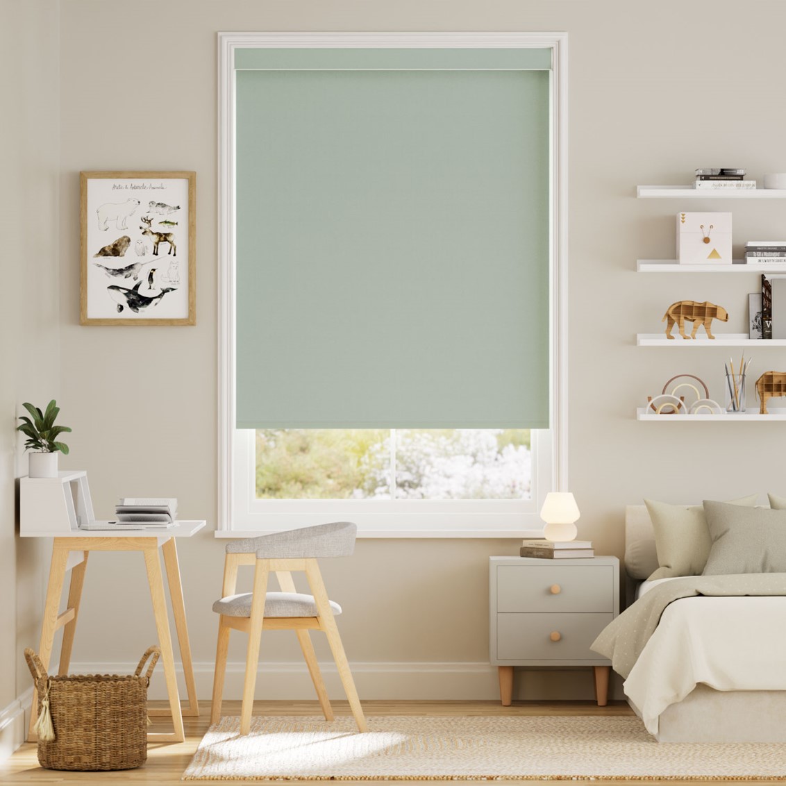 Electric Sevilla Blackout Pistachio Roller Blind