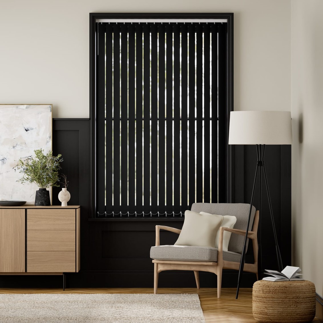 Sevilla Simply Black Vertical Blind