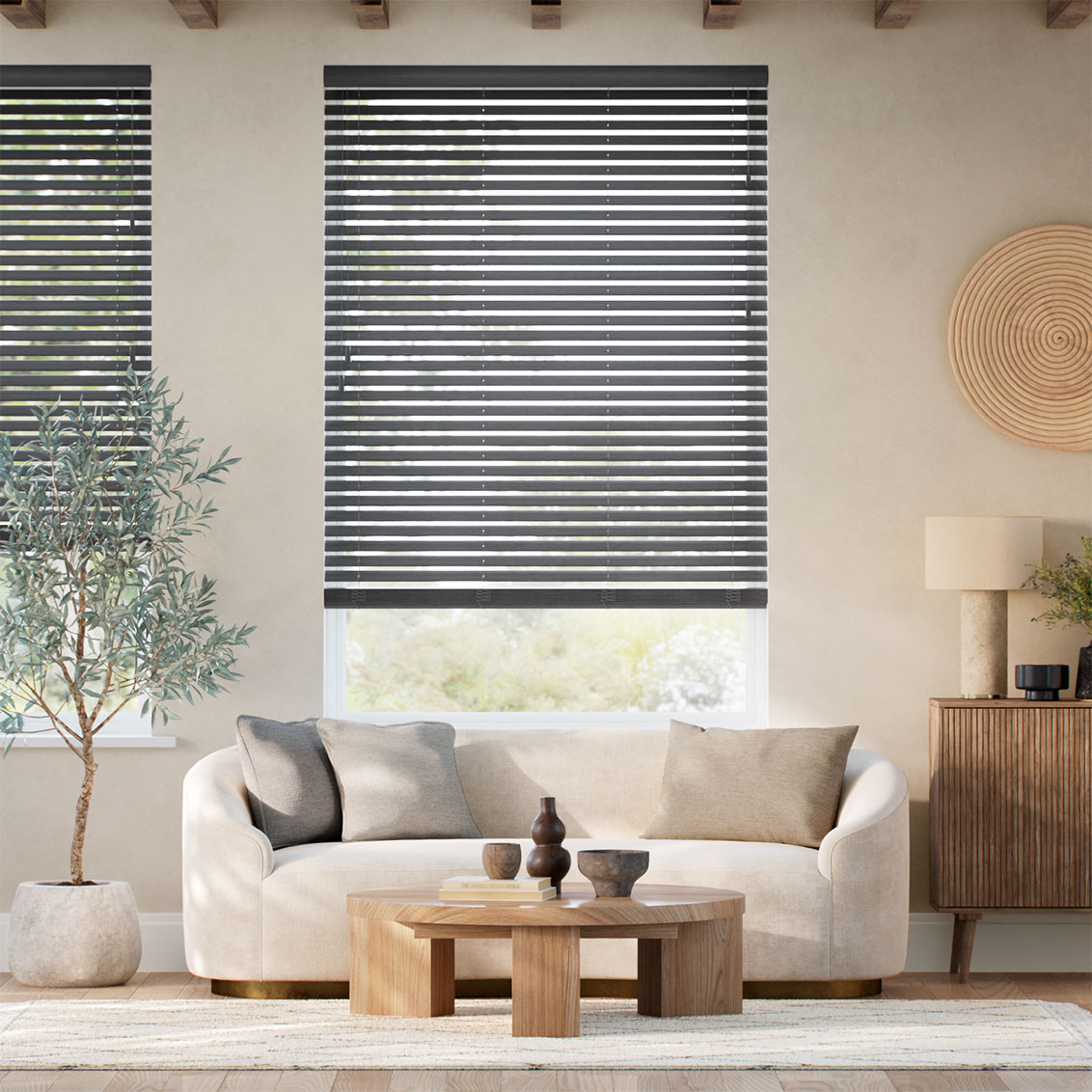 Shadow Grey Wooden Blind - 50mm Slat