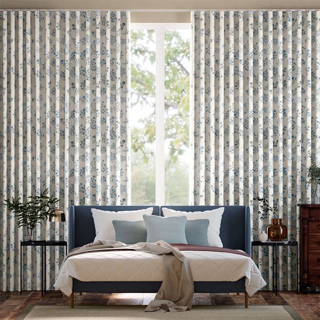 Shepherdly Meadow China Blue Curtains thumbnail image