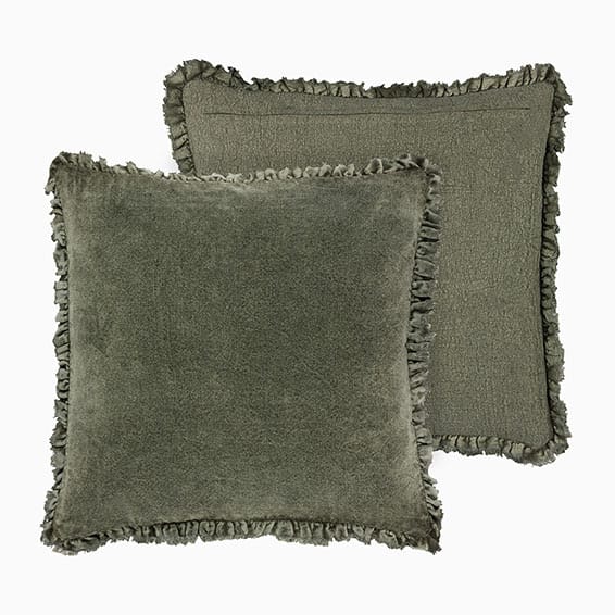 Shoreditch Cotton Velvet Moss Cushion