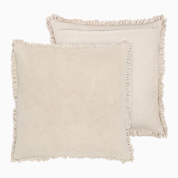 Shoreditch Cotton Velvet Natural Cushion