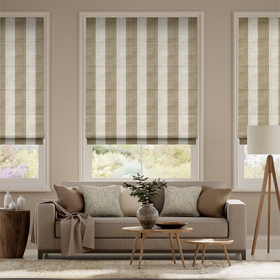 Shoreham Linen Coffee & Cream Roman Blind