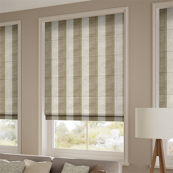 Shoreham Linen Coffee & Cream Roman Blind