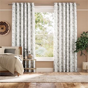 Silhouette Leaves Ash Grey Curtains thumbnail image
